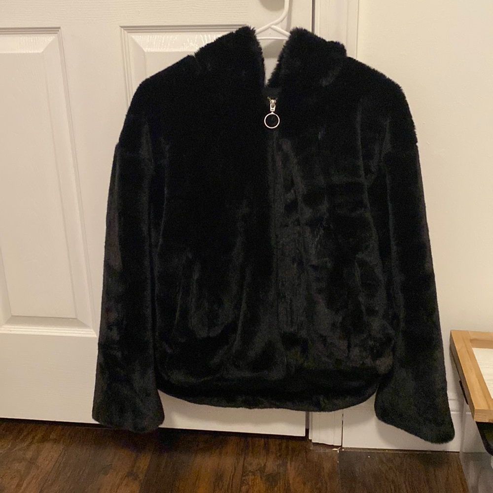 Women’s Black Faux Fur Coat